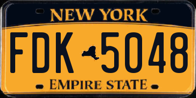NY license plate FDK5048