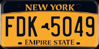 NY license plate FDK5049
