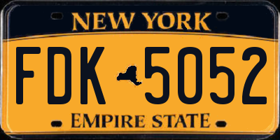NY license plate FDK5052