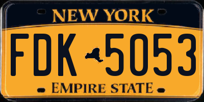 NY license plate FDK5053