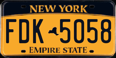 NY license plate FDK5058