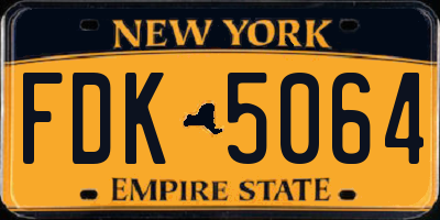 NY license plate FDK5064