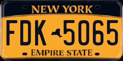 NY license plate FDK5065