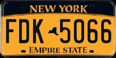 NY license plate FDK5066