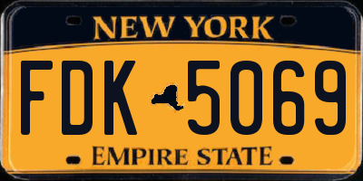 NY license plate FDK5069