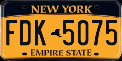 NY license plate FDK5075
