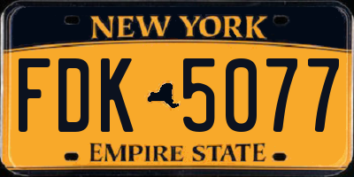 NY license plate FDK5077