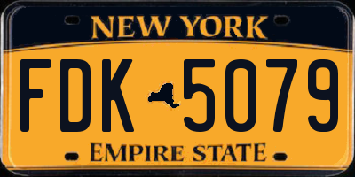 NY license plate FDK5079