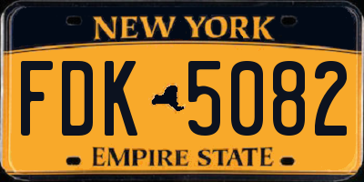 NY license plate FDK5082
