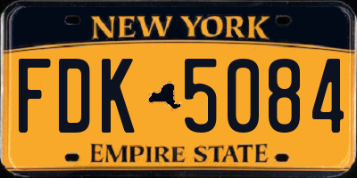 NY license plate FDK5084