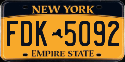 NY license plate FDK5092