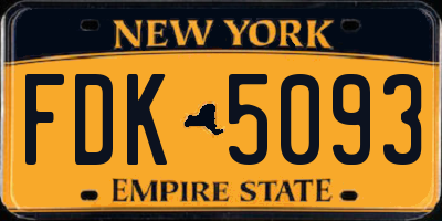 NY license plate FDK5093