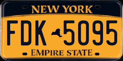 NY license plate FDK5095