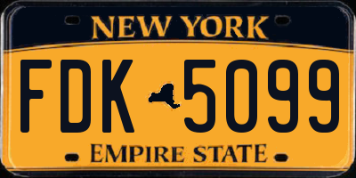 NY license plate FDK5099