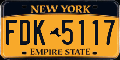 NY license plate FDK5117