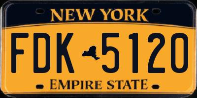 NY license plate FDK5120
