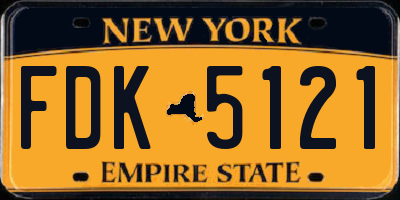 NY license plate FDK5121
