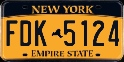 NY license plate FDK5124