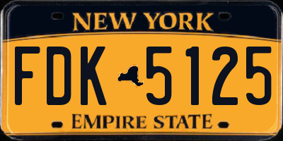 NY license plate FDK5125