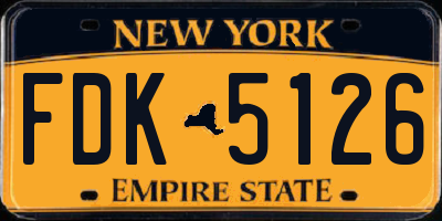 NY license plate FDK5126