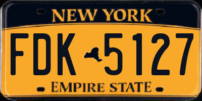NY license plate FDK5127