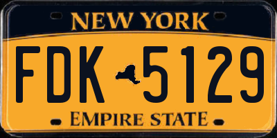 NY license plate FDK5129