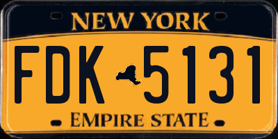 NY license plate FDK5131