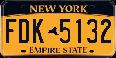 NY license plate FDK5132