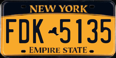 NY license plate FDK5135