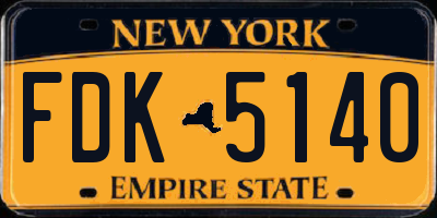 NY license plate FDK5140
