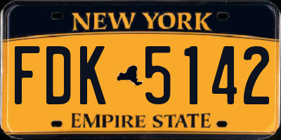 NY license plate FDK5142