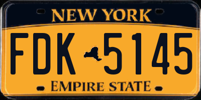 NY license plate FDK5145