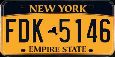 NY license plate FDK5146