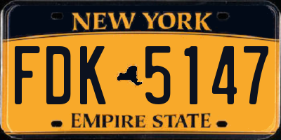 NY license plate FDK5147