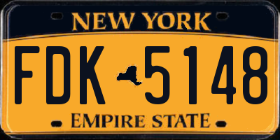 NY license plate FDK5148
