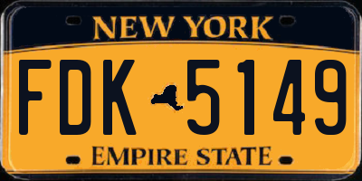 NY license plate FDK5149