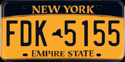 NY license plate FDK5155