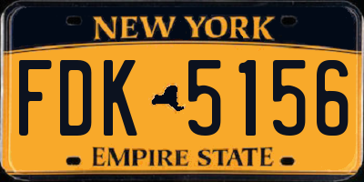 NY license plate FDK5156