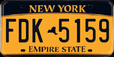 NY license plate FDK5159