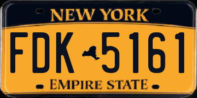 NY license plate FDK5161