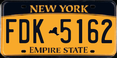 NY license plate FDK5162