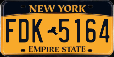 NY license plate FDK5164