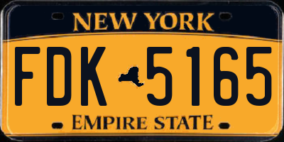 NY license plate FDK5165