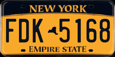 NY license plate FDK5168