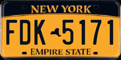 NY license plate FDK5171