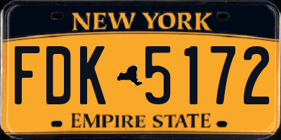 NY license plate FDK5172