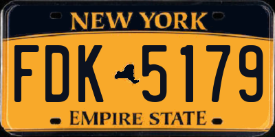 NY license plate FDK5179