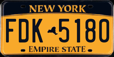 NY license plate FDK5180
