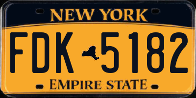 NY license plate FDK5182