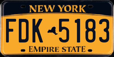 NY license plate FDK5183